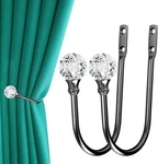 Curtain Holdback, Wall Mounted Drapery Tiebacks With Clear Pcs, Black New. Price: $20.41.