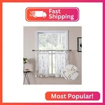 Tollpiz Floral Short White Sheer Tier Curtains Flower Print Vine Embroidery Kitc New. Price: $11.46.