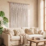 Lino Rosa Macrame Curtain Wall Hanging Boho Beaded Tapestry For Close... New. Price: $69.19.