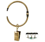 Hanitronic Antique Brass Curtain Rings With Clips 1/4 Inch Diameter Open. Price: $14.99.
