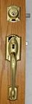 Schlage Camelot Handleset Left Flair Lever Brass F60CAM505FLA605LH #8MH Open. Price: $64.99.