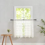Yj Yanjun Lace Curtains - 36 Inch Length Ivory Country Cafe Sheer Tier Curtai... New. Price: $21.61.