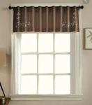 Chf & You Scroll Leaf Back Tab Valance Kitchen Window Curtain Brown 58" X 14" Open. Price: $10.00.
