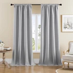 Light Grey Faux Linen Blackout Curtains 120" Long, Thermal Insulated Drapes New. Price: $76.99.