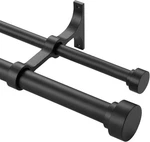 72 - 144 Telescoping Matte Black Heavy Duty Double Curtain Rods R15 New. Price: $37.99.