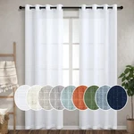 Pitalk White Linen Grommet Curtains For Living Room 80 Inch Length Set Of 2 P... New. Price: $56.73.