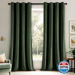 Emema Olive Green Velvet Curtains 108" - Thermal Insulated, Room Darkening New. Price: $81.81.
