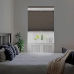 Cordless 1.5" Blackout Cellular Shade, Top Down Bottom Up, 27"W X 64"H, Latte New. Price: $105.99.