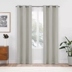 Eclipse Blackout Grommet Hang Matte Silver 2 Window Curtain Panel Set 37" X 84" New. Price: $18.75.