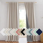 Nicetown Rod Pocket Full Blackout Natural Linen Curtains 102" Length With The... New. Price: $80.11.
