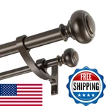 Double Curtain Rod 72 To 144 Inches, Heavy Duty Telescoping Drapery With Alu New. Price: $83.32.