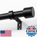 Joydeco 32-120" Black Adjustable 1" Window Curtain Rod Heavy Duty Metal New. Price: $60.09.