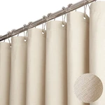 Extra Long Fabric Shower Curtain, 96 Inch Linen Textured Heavy Duty Cloth Sho... New. Price: $47.08.