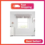 Upopo Beige Tier Curtains Over Sink Linen Textured Kitchen Window 16 Inches Long New. Price: $16.94.