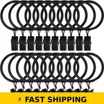 Llpjs 20 Pack Metal Curtain Rings With Clips, Black, 1.5 Inch New. Price: $22.99.