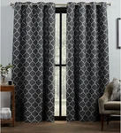 Bensen 100% Blackout Grommet Curtains, Black/white, 52"X96", Set Of New. Price: $102.99.