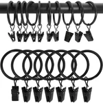 Amzseven 100 Metal Curtain Rings With Clips, 1.5" D Pack, Black New. Price: $34.52.