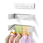 Zmbesup Upgrade Small Wall Mounted Drying Rack With 4 Hooks, 23.6" Compact Fo... New. Price: $75.28.