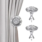Suq Ome Set Of 2 Blossom Window Drapery Medallion Holdbacks,curtain Silver. Price: $27.42.