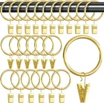 Ofone Curtain Rings With Clips, 24 Pack Metal Hooks New. Price: $16.47.