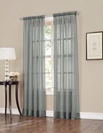 Erica Crushed Sheer Voile Rod Pocket Curtain Panel, 51" X 84", Charcoal Gray New. Price: $22.21.