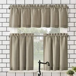 Martine Microfiber Semi-sheer Rod Pocket Kitchen Curtain Valance And Tiers New. Price: $20.87.