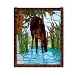 Meyda Lighting 25'W X 30'H Deer Stained Glass Window, Aq Amber Lt Blue - 72936 New. Price: $1082.25.