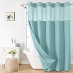 Extra Long No Hooks Needed Linen Textured Shower Curtain With Snap-in Fabric ... New. Price: $52.94.
