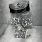 Cambria Premier Princess Cut Finials Satin White New Holdbacks Bed Bath Used. Price: $24.98.