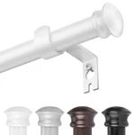 Corklatta White Curtain Rod 30-116" W/ Brackets, 5/8" Decorative Modern Style New. Price: $29.98.