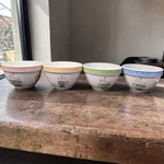 Signature Housewares Riviera Van Beers Coffee Shop Bowls, Set 4, Stoneware Used. Price: $20.00.