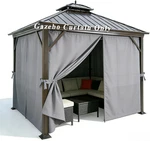 Waterproof Gazebo Curtains - 4 Panels, Easy Install, Privacy Shade (grey) New. Price: $176.99.