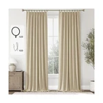 Chrisdowa Cream Pinch Pleated Blackout Linen Curtains 108 Inches Long 2 Panel... New. Price: $98.28.