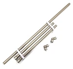 Hotozon Bay Window Curtain Rods 36-72" Center & 20-36" Side Silver New. Price: $39.50.
