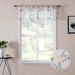 Floral White Sheer Valance Curtains Flower Print Vine Embroidery Bedroom New. Price: $15.80.