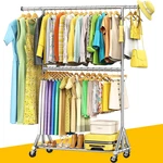 Fybee 100 Stainless Steel Heavy Duty Clothes Rack Load 860 Lbs 2-TIER Rolling New. Price: $143.09.
