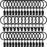 Amzseven 40 Curtain Rings With Clips, Drapery 1.26" Pack, Black New. Price: $13.01.