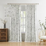 Kayne Studio Pinch Pleated Full Blackout Window Curtains Panels Botanical Flo... New. Price: $141.45.