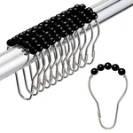 12 Metal Shower Curtain Hooks Set Easy Glide Rings Heavy Duty Bathroom Decor Rod New. Price: $7.37.