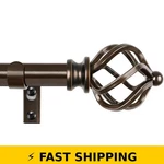 Kamanina Bronze Adjustable Curtain Rod 32-58 Inch With Finials New. Price: $34.99.