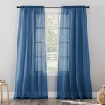 No. 918 Erica Crushed Sheer Voile Rod Pocket Curtain Panel 51X84 Blue New. Price: $25.27.