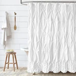 Seasonwood Modern Farmhouse Shower Curtain White Fabric For Bathr New. Price: $43.43.