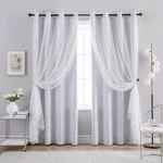 Anytime Home Curtains Blackout And Sheer Layered Solid Window Panel Pair New. Price: $38.16.