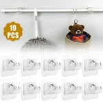 10 Pack Nail Free Adjustable Curtain Rod Clip Bracket Self Adhesive Holder Hooks New. Price: $9.96.