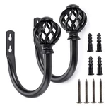 Sumnacon Set Of 2 Metal Curtain Holdbacks - Wall Mounted Drapery Tiebacks With New. Price: $23.32.