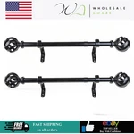 Decopolitan 1" Cage Side Curtain Rod Pair Adjustable 12 20 Inches Black Steel New. Price: $24.99.