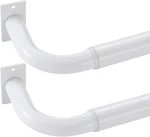 Matte White Curtain Rods 48-84 Inches, 2 Pack, 1 Diameter With Brackets New. Price: $68.99.
