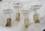 Pressed Glass Curtain Tiebacks Art Deco Acanthus Scroll Design Set Of 4 Vintage. Price: $89.95.