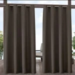 54"X84" Cabana/chocolate Grommet Top Solid Curtain Panel, Exclusive Home New. Price: $38.99.