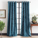 Teal Sherwood Velvet Grommet Window Curtain Panels - 84" Pair New. Price: $101.99.